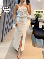 Summer Fashion New 3D Flower Hanging Strap Top Pocket Half Skirt 1